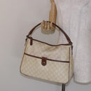 GUCCI GG Supreme Hand Bag PVC White Gold 189898 Auth sw1305-26