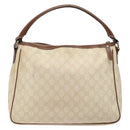 GUCCI GG Supreme Hand Bag PVC White Gold 189898 Auth sw1305-2