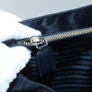 PRADA Chain Shoulder Bag Nylon Navy Gold Auth sw1307-10