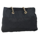 PRADA Chain Shoulder Bag Nylon Navy Gold Auth sw1307-2