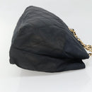 PRADA Ketten-Umhängetasche Nylon Marineblau Gold Auth sw1307-3