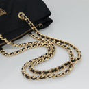 PRADA Ketten-Umhängetasche Nylon Marineblau Gold Auth sw1307-7