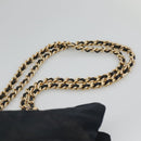PRADA Chain Shoulder Bag Nylon Navy Gold Auth sw1307-8