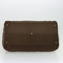 PRADA Boston Bag Nylon Brown Gold Auth sw1308-5