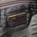 PRADA Boston Bag Nylon Brown Gold Auth sw1308-19