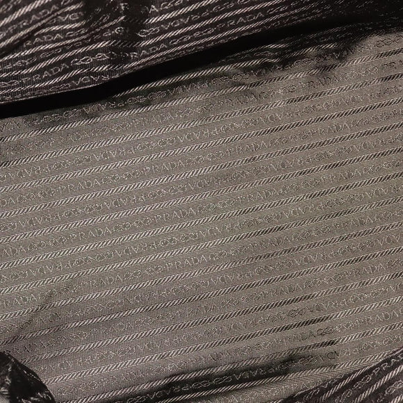 PRADA Boston Bag Nylon Brown Gold Auth sw1308