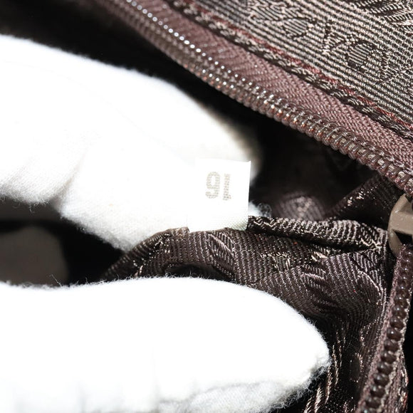 PRADA Boston Bag Nylon Brown Gold Auth sw1308