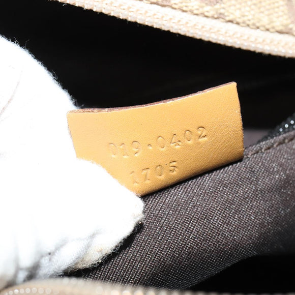 GUCCI GG Canvas Sherry Line Tote Bag Beige Silver 019 0402 1705 Auth sw1310
