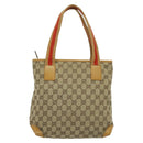 GUCCI GG Canvas Sherry Line Tote Bag Beige Silver 019 0402 1705 Auth sw1310-2