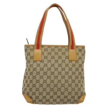 GUCCI GG Canvas Sherry Line Tote Bag Beige Silver 019 0402 1705 Auth sw1310 - 0