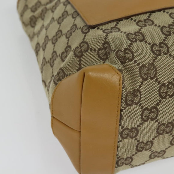 GUCCI GG Canvas Sherry Line Tote Bag Beige Silver 019 0402 1705 Auth sw1310