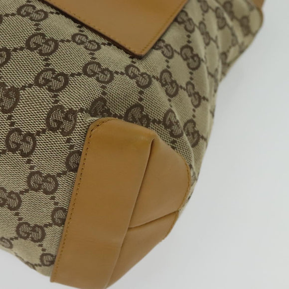 GUCCI GG Canvas Sherry Line Tote Bag Beige Silver 019 0402 1705 Auth sw1310