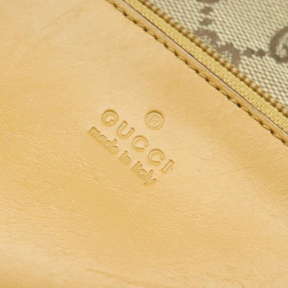 GUCCI GG Canvas Sherry Line Tote Bag Beige Silver 019 0402 1705 Auth sw1310