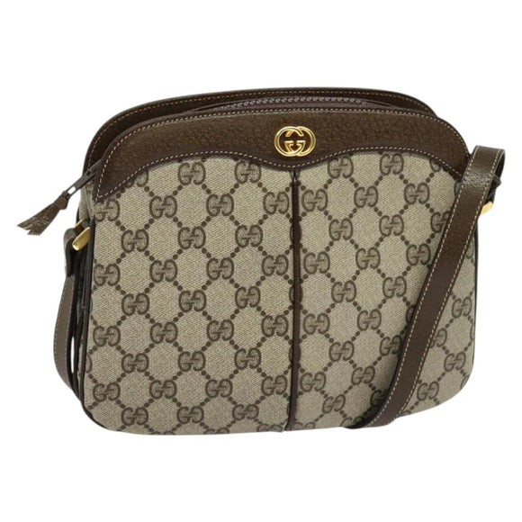 GUCCI GG Supreme Shoulder Bag PVC Beige Gold 33 01 4092 Auth sw1311