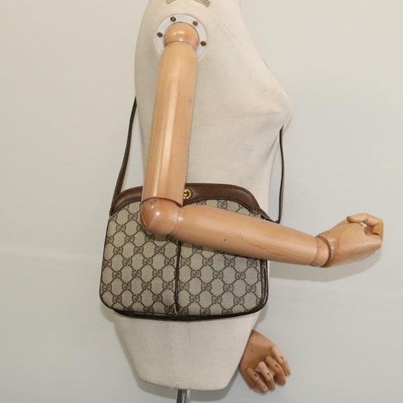 GUCCI GG Supreme Shoulder Bag PVC Beige Gold 33 01 4092 Auth sw1311