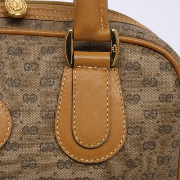 GUCCI Micro GG Supreme Hand Bag PVC Beige Gold Auth sw1312