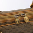 GUCCI Micro GG Supreme Hand Bag PVC Beige Gold Auth sw1312-20