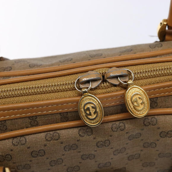 GUCCI Micro GG Supreme Hand Bag PVC Beige Gold Auth sw1312