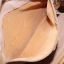 GUCCI Micro GG Supreme Hand Bag PVC Beige Gold Auth sw1312-24