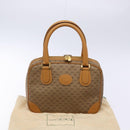 GUCCI Micro GG Supreme Hand Bag PVC Beige Gold Auth sw1312-12