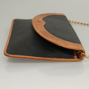 Christian Dior Chain Shoulder Bag PVC Canvas Black Auth sw1313-3