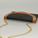 Christian Dior Chain Shoulder Bag PVC Canvas Black Auth sw1313-6