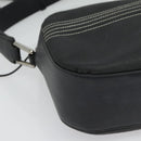 LOEWE Anagram Shoulder Bag Leather Black Silver Auth sw1314-9
