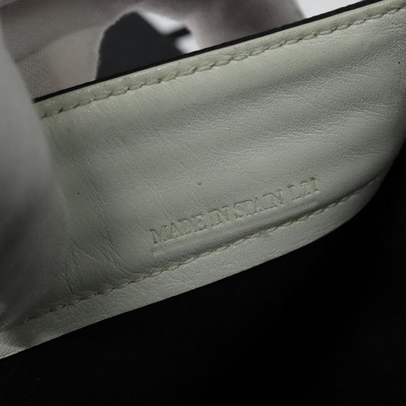 LOEWE Anagram Shoulder Bag Leather Black Silver Auth sw1314