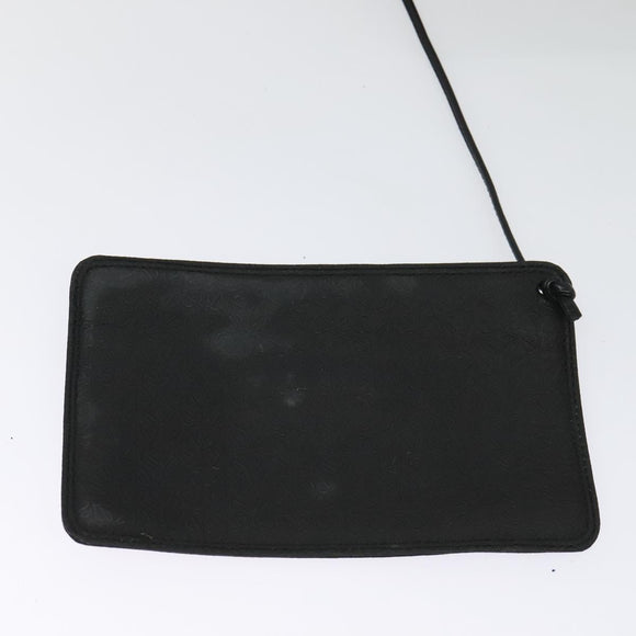 LOEWE Anagram Shoulder Bag Leather Black Silver Auth sw1314