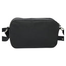 LOEWE Anagram Shoulder Bag Leather Black Silver Auth sw1314-2