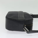 LOEWE Anagram Shoulder Bag Leather Black Silver Auth sw1314-4