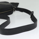 LOEWE Anagram Shoulder Bag Leather Black Silver Auth sw1314-8
