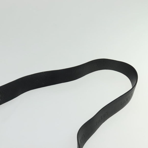 LOEWE Anagram Shoulder Bag Leather Black Silver Auth sw1314