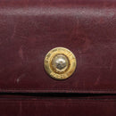 CELINE Shoulder Bag Leather Bordeaux Gold Auth sw1315-14