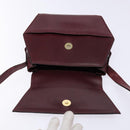 CELINE Shoulder Bag Leather Bordeaux Gold Auth sw1315-15