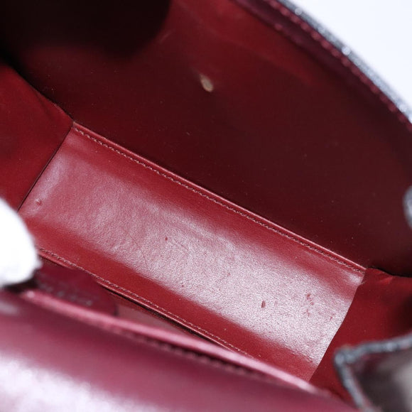 CELINE Shoulder Bag Leather Bordeaux Gold Auth sw1315