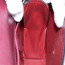 CELINE Shoulder Bag Leather Bordeaux Gold Auth sw1315-19