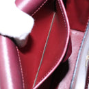 CELINE Shoulder Bag Leather Bordeaux Gold Auth sw1315-21