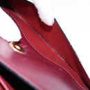 CELINE Shoulder Bag Leather Bordeaux Gold Auth sw1315-22