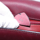 CELINE Shoulder Bag Leather Bordeaux Gold Auth sw1315-23