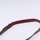 CELINE Shoulder Bag Leather Bordeaux Gold Auth sw1315-8