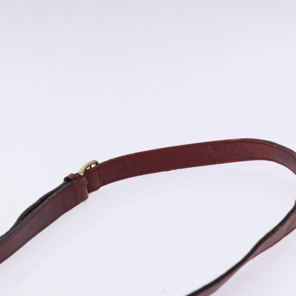 CELINE Shoulder Bag Leather Bordeaux Gold Auth sw1315