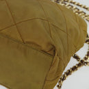 PRADA Chain Shoulder Bag Nylon Brown Silver Auth sw1316-11