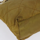 PRADA Chain Shoulder Bag Nylon Brown Silver Auth sw1316-12
