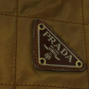 PRADA Chain Shoulder Bag Nylon Brown Silver Auth sw1316-14