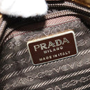 PRADA Chain Shoulder Bag Nylon Brown Silver Auth sw1316-15