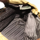 PRADA Chain Shoulder Bag Nylon Brown Silver Auth sw1316-17