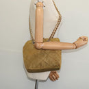 PRADA Chain Shoulder Bag Nylon Brown Silver Auth sw1316-21