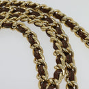 PRADA Chain Shoulder Bag Nylon Brown Silver Auth sw1316-8