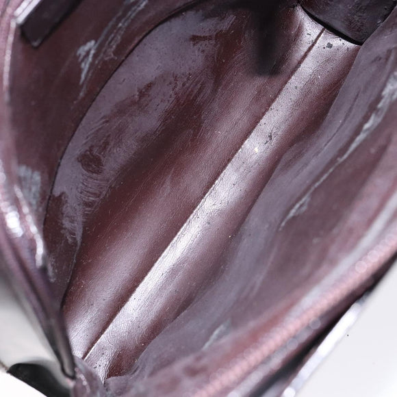 GUCCI Shoulder Bag Patent leather Dark Brown 002 1007 Auth sw1317